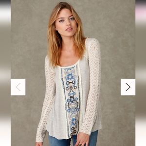 Free People Embroidered Tunic Size XS
